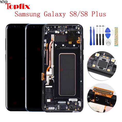 super amoled lcd for samsung galaxy s8 s8 plus g955f g950f lcd display touch screen with frame