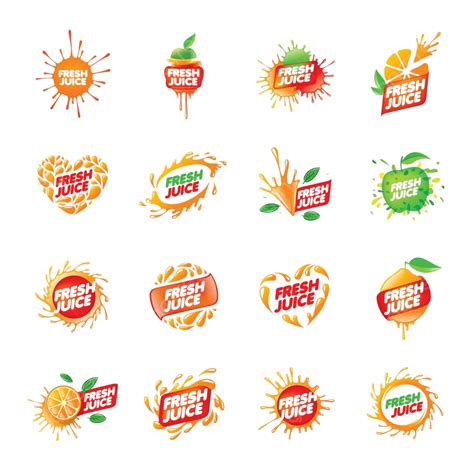 Fresh Juice Logo Design Vector Artwork On A Clean White Background