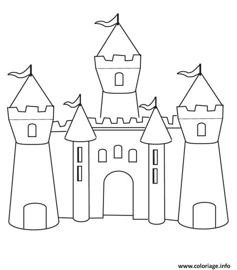Coloriage chateau fort maternelle simple  JeColorie.com