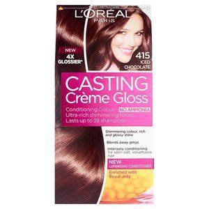 Treating you to a generous dose of shine. L'Oreal Casting Creme Gloss Hair Dye 415 Iced Chocolate ...
