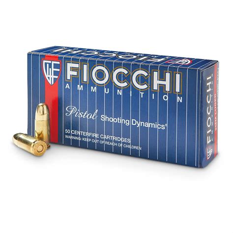 Fiocchi 9mm Luger Fmj 115 Grain 250 Rounds 99436 9mm Ammo At