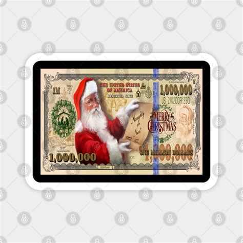Santa Million Dollar Bill Christmas Magnet Teepublic