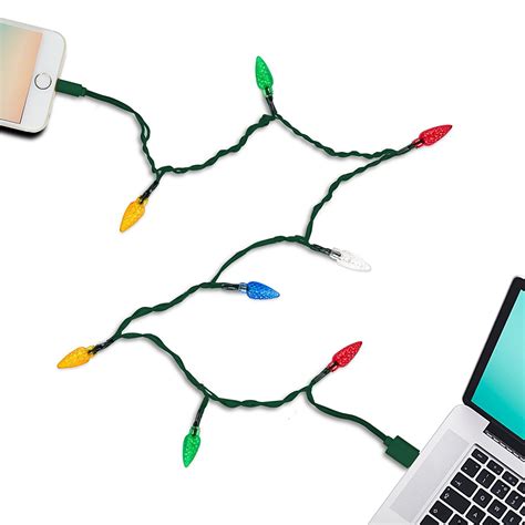Merry Charger Festive Christmas Lights Iphone Charging Cable The