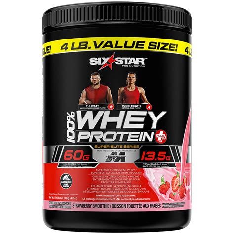 Whey protein, while being the best supplemental protein powder, can come in various further processed forms. Six Star Elite Series 100% Whey Protein Plus Strawberry ...