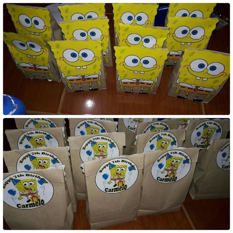 Diy Birthday Loot Bags Spongebob Lootbags Birthday Spongebob
