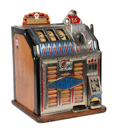 Lot Detail 5¢ Pace Bantam Reserve Jackpot Vender Slot Machine