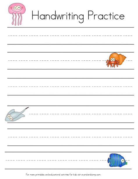 Under The Sea Themed Handwriting Sheets Perfect For Story Writing And