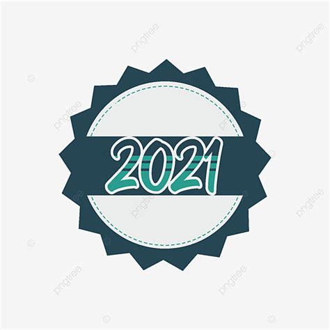 New Year Typography Vector Hd Png Images Flat 2021 Year Number
