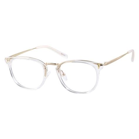 zenni womens square prescription eyeglasses clear mixed materials 7811123 clear eyeglass