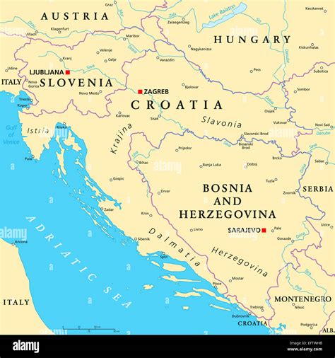 West Balkan Political Map Stock Photo Alamy