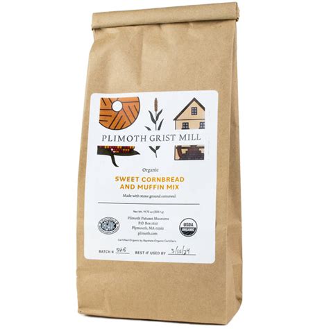 Plimoth Grist Mill Organic Sweet Cornbread And Muffin Mix Plimoth