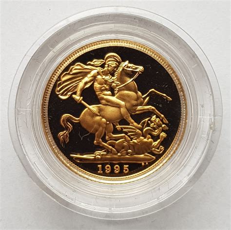 1995 Gold Proof Sovereign M J Hughes Coins