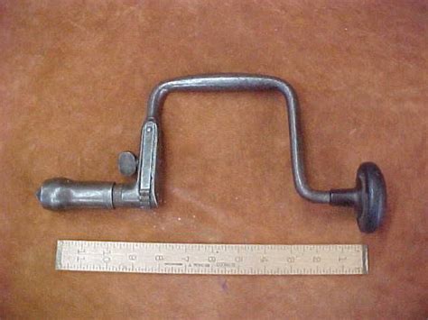 Antique Ratcheting Hand Drill Bit Brace 8 Sweep No 128 Unknown Maker Stanley • 3900