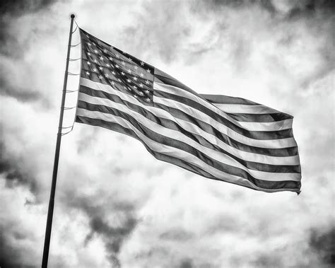 American Flag In Black And White Photograph By Dg Terry