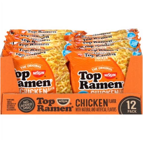 Nissin Top Ramen Chicken Flavor Ramen Noodle Soup Packs 12 Pk 3 Oz