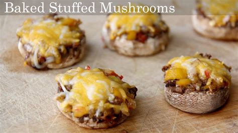 Stuffed Baked Mushrooms Recipe | Easy Vegetarian Starter & kids snacks Recipes by Shilpi - YouTube