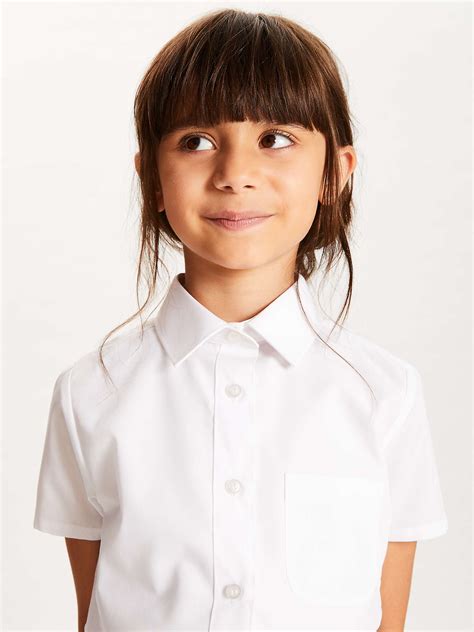 John Lewis Anyday Girls Short Sleeve School Blouse Pack Of 3 White