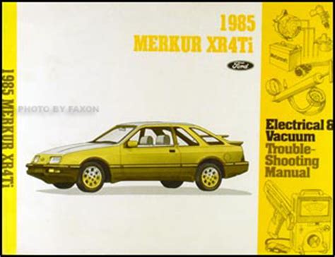 Learn all about the turbocharged european car in this special buyer's guide feature from the experts at motor trend. 1985 Merkur XR4Ti Repair Shop Manual Original