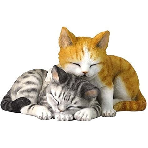 Sleeping Kittens Sculpture A Pair Of Tabby Kittens One Gray And The