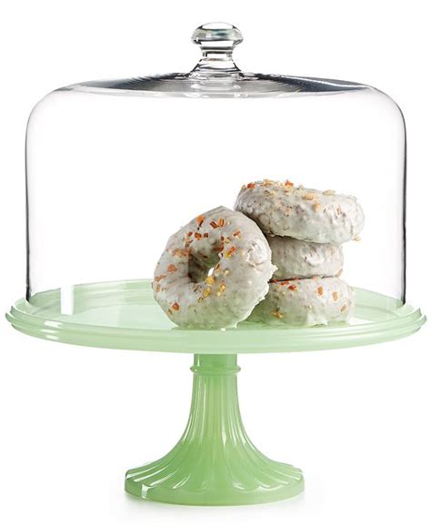 Martha Stewart Collection Jadeite Cake Stand With Dome Created For