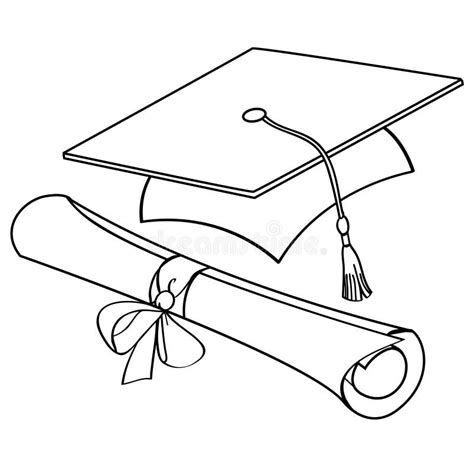Diploma De Tassel Con Gorro De Graduación Stock De Ilustración