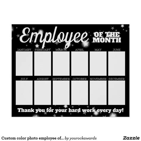 Custom Color Photo Employee Of The Month Display Poster Zazzle