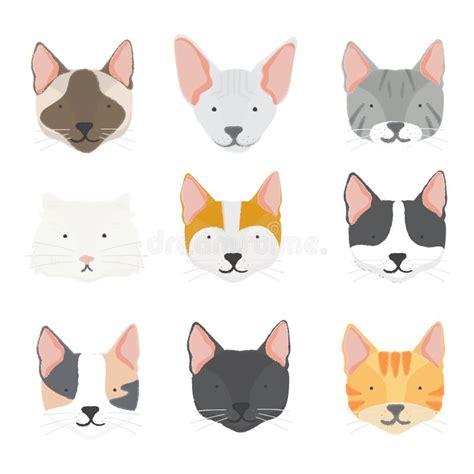 Illustration Of Cats Collection Isolated Stock Illustration