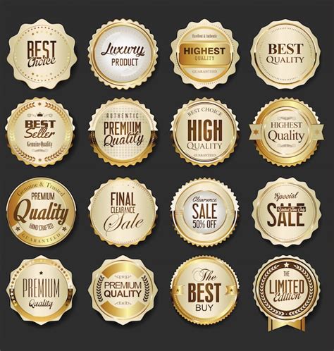 Premium Vector Luxury Premium Golden Badges