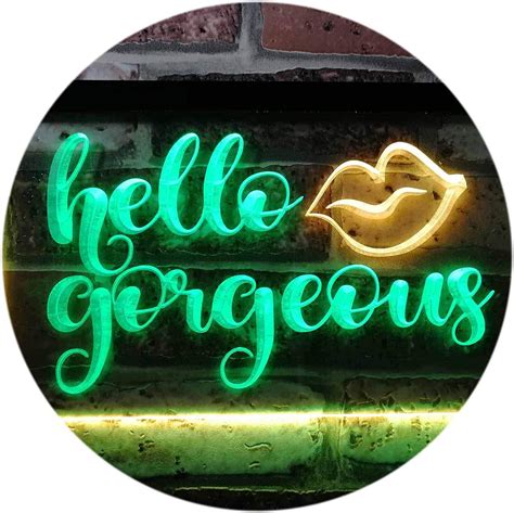 Buy Lips Hello Gorgeous Led Neon Light Sign — Way Up Ts