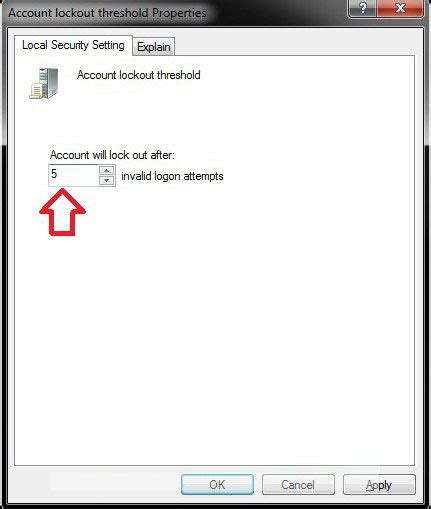 How To Set Account Lockout Threshold For Invalid Logon Attempts In Windows