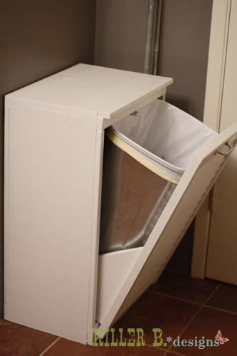 Dual trash cans or multiple trash cans allow for convenient sorting of trash. Tilt Out Trash Cabinet with Shutter Door | Ana White