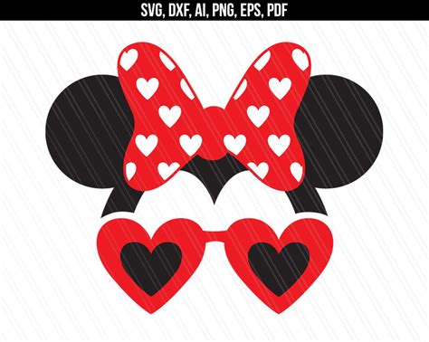 Minnie Mouse With Glasses Svg Minnie Mouse Head Disney Svg Etsy