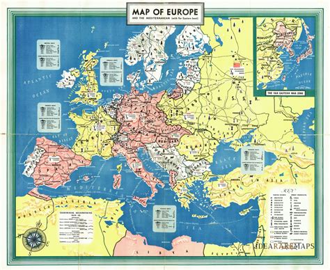 Europe And Mediterranean Antique War Map