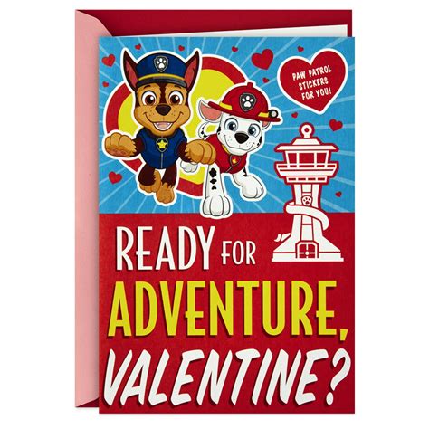 Hallmark Paw Patrol Valentines Day Card For Kids With Stickers Ready