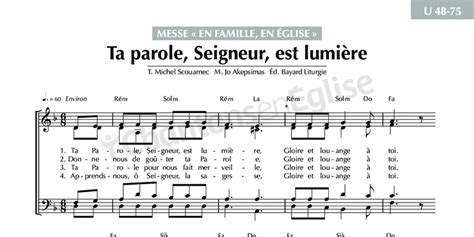 Chantons En Eglise Messe “en Famille En Église” Ta Parole