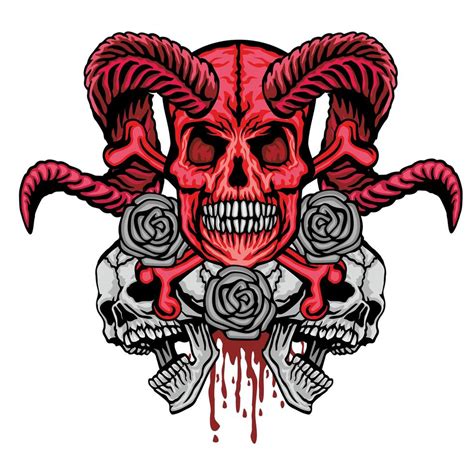 Grunge Skull With Roses 1833226 Vector Art At Vecteezy