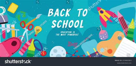 Welcome Back School Vector Background Cute Stock Vector Royalty Free