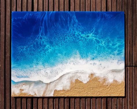 Made To Order Ocean Resin Art Resin Beach Art3d Wall Art Etsy