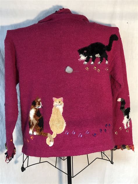 Pink Cat Cardigan Sweater Crazy Cat Lady