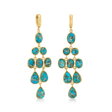 Turquoise Chandelier Earrings In 18kt Gold Over Sterling Ross Simons