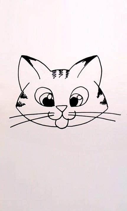 Drawing A Cartoon Tabby Cat Face In 2019 Cat Face