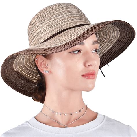 Vbiger Beach Hats For Women Sun Hats Straw Hat Wide Brim Upf 50 Summer