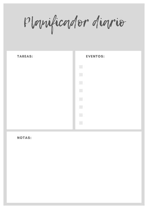 Planificador Diario Para Imprimir Calendarios Y Planificadores Para Imprimir