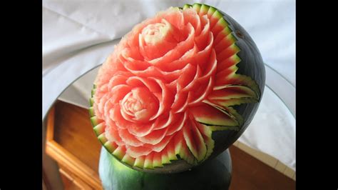 How To Make A Watermelon Carving Art With Fruit And Vegetables By Jp Gondomar Youtube