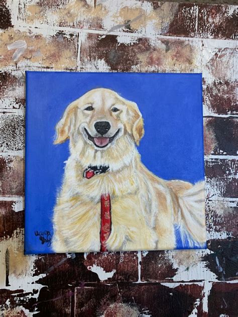 Golden Retriever Acrylic Painting Painting Dog Artist Art