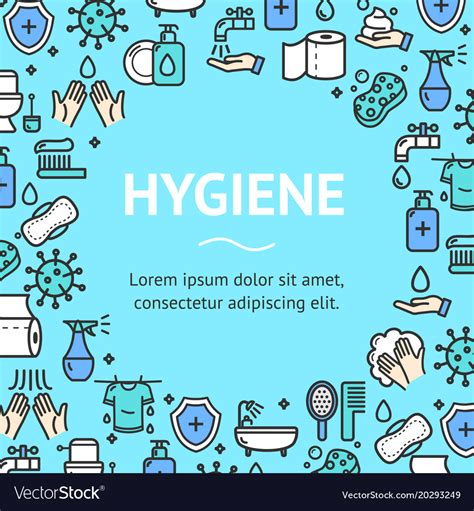 Hygiene Round Design Template Line Icon Concept Vector Image