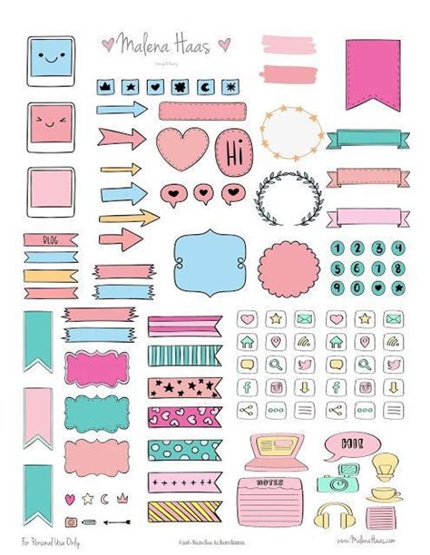25 Free Pdf Planner Printable Stickers Thatll Make Your Bullet