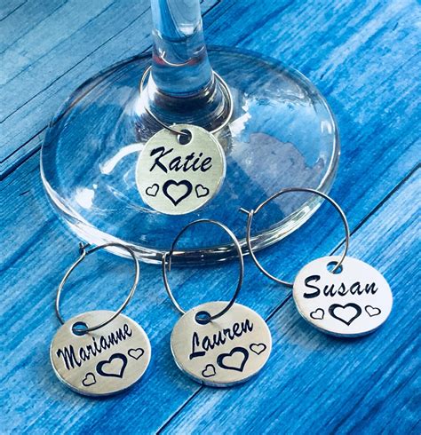 Wine Charms Personalized Custom Wine Charms Bridal Shower Etsy