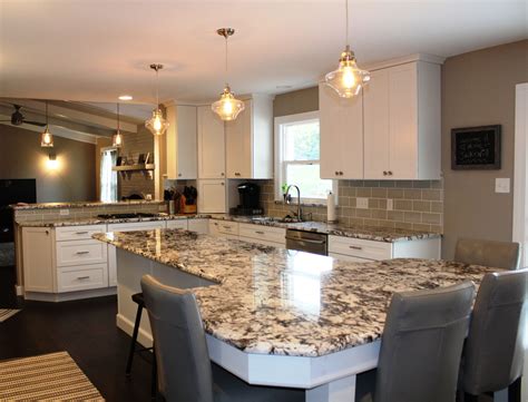 Laya grey shaker cabinets kitchen. Kitchen remodel- white shaker cabinets, granite counter ...