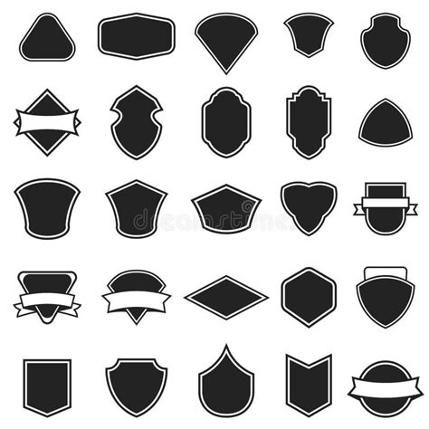 Set Of The Empty Emblems With Wings Design Elements For Logo Stock